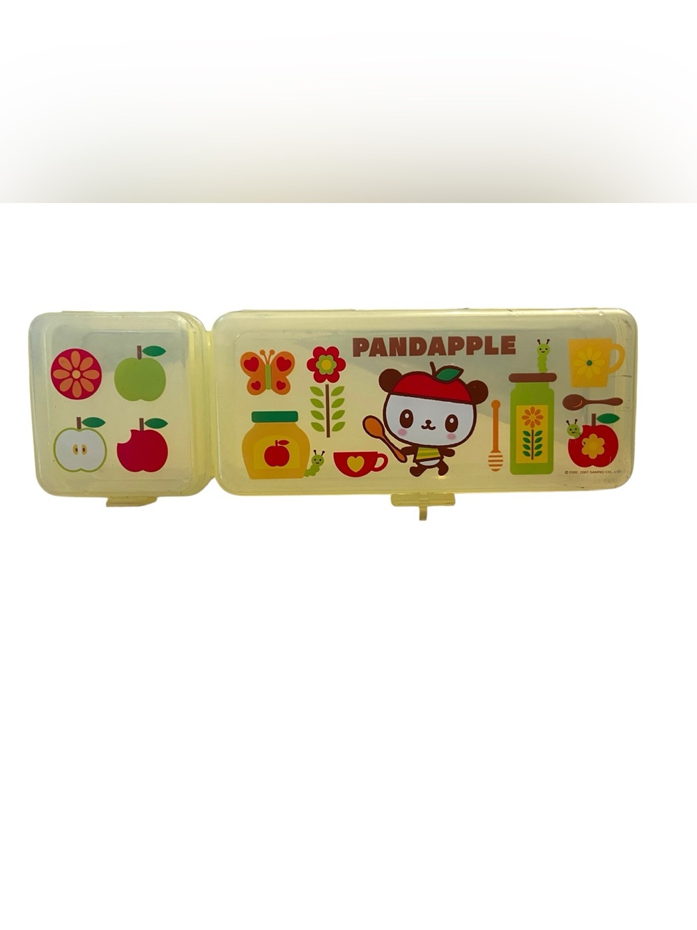 Vintage 2002, 2007 Sanrio Pandapple Container Box Pencil Pen Case